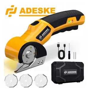 ADESKE Cordless Electric Scissors, rechargeable cardboard cutter, suitable for cutting cardboard, leather, plastic, and carpet.  Includes a beautiful storage case.bric