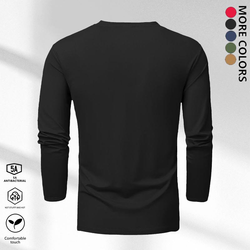 Men's warm inner suit - soft and breathable long-sleeved basic layer, solid autumn and winter long-sleeved shirt, morning and evening training long-sleeved T-shirt, fitness equipment, casual loungewear machine washable regular version, casual warm clothin