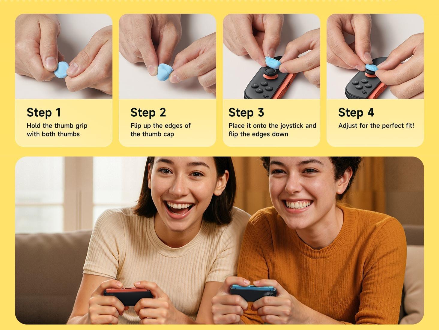 JSAUX Thumb Grips Designed for Nintendo Switch 2 (2025), Switch Thumb Grip Caps, Ergonomic Design, Enhanced Gaming Grip, Comfortable & Durable, Joycon Grip Button Stick Cover