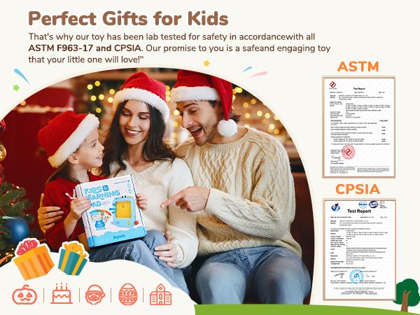 JoyCat Learning Tablet for Kids, Educational Learning Pad to Learn Alphabet Phonics Words Numbers Music Animals, Talking Flash Cards, Autism Sensory Toys, Phonics Flashcards