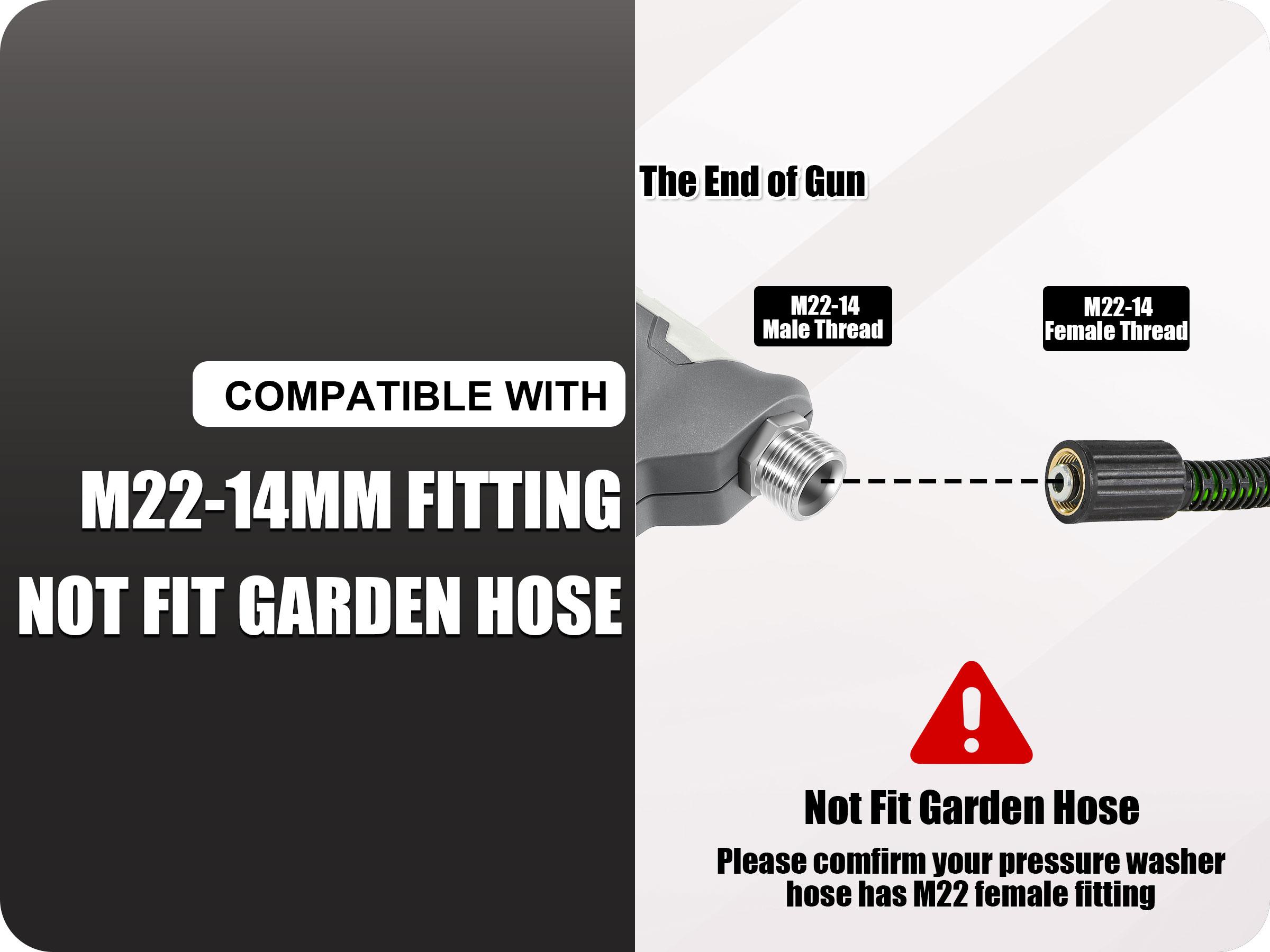 PWACCS Pressure Washer Foam Cannon 4000 PSI with Short Handle, 1.5 Liter, M22-14mm Fitting, High-Density Foam for Car Wash and Versatile Cleaning