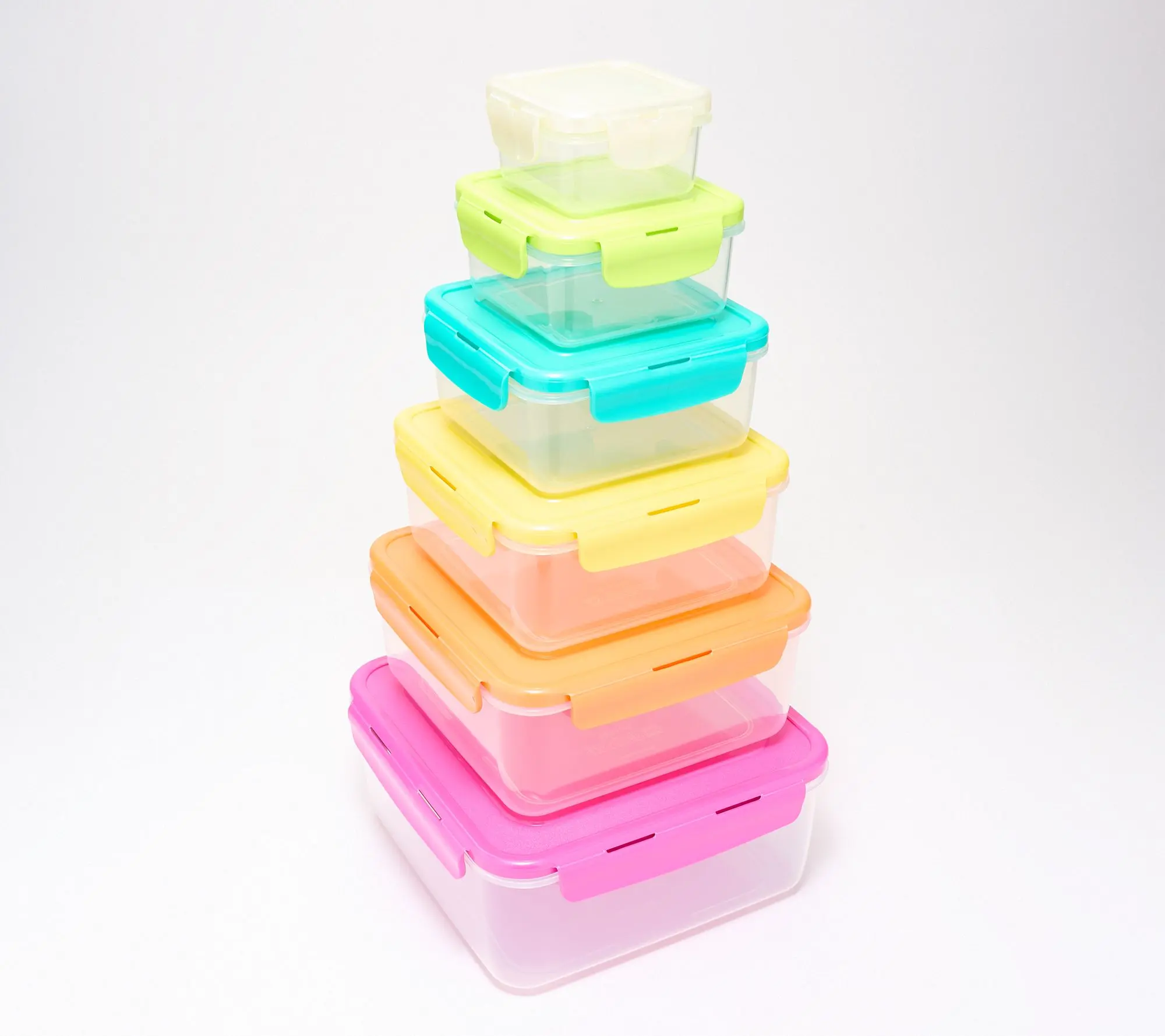 LocknLock S/6 Nestable Multi-Color Square Containers