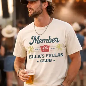 Comfort Color Ella's Fellas Club T-shirt, Fellas Club Western T-shirt, Country Concert Apparel T-shirt, Country Music Shirt