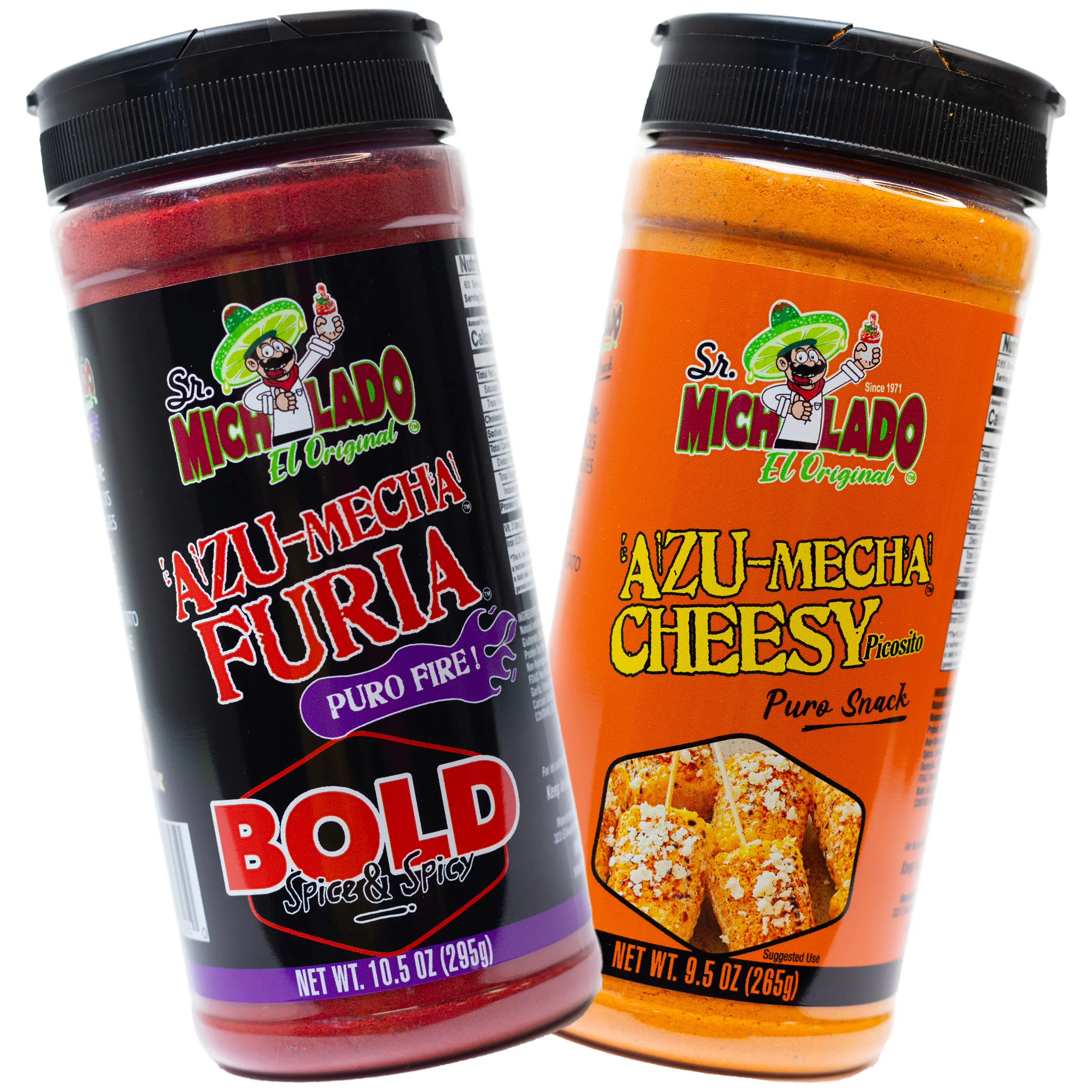 Azu-Mecha COMBO - Furia BOLD & Cheesy - Snack Seasoning - Sr. Michelado - Bottle Flavor Spice powder