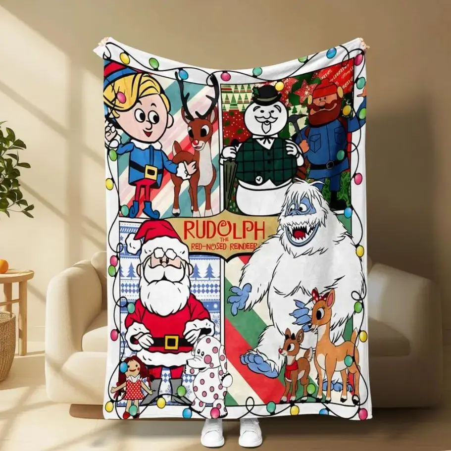 Christmas classic character blanket collection, soft and skin-friendly material, perfect for home decoration and comfortable naps. Blankets are great Halloween and Christmas gifts for the festive holiday atmosphere.