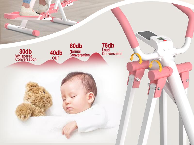 Live HOTWAVE Home SpaceWalker Aerobic Stepper - Foldable Lightweight Portable Cardio Equipment for Men & Women - Safe Joint Exercise for Buttocks Legs & Abdomen - Carbon Steel & Rubber Pads