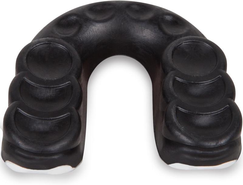 Professional Sports Mouthguard with Custom Fit Technology - Advanced Gel Frame - Shock Absorption System - Breathing Channel Design - Dual Layer Protection - Black and White - Boxing MMA Martial Arts Football Basketball