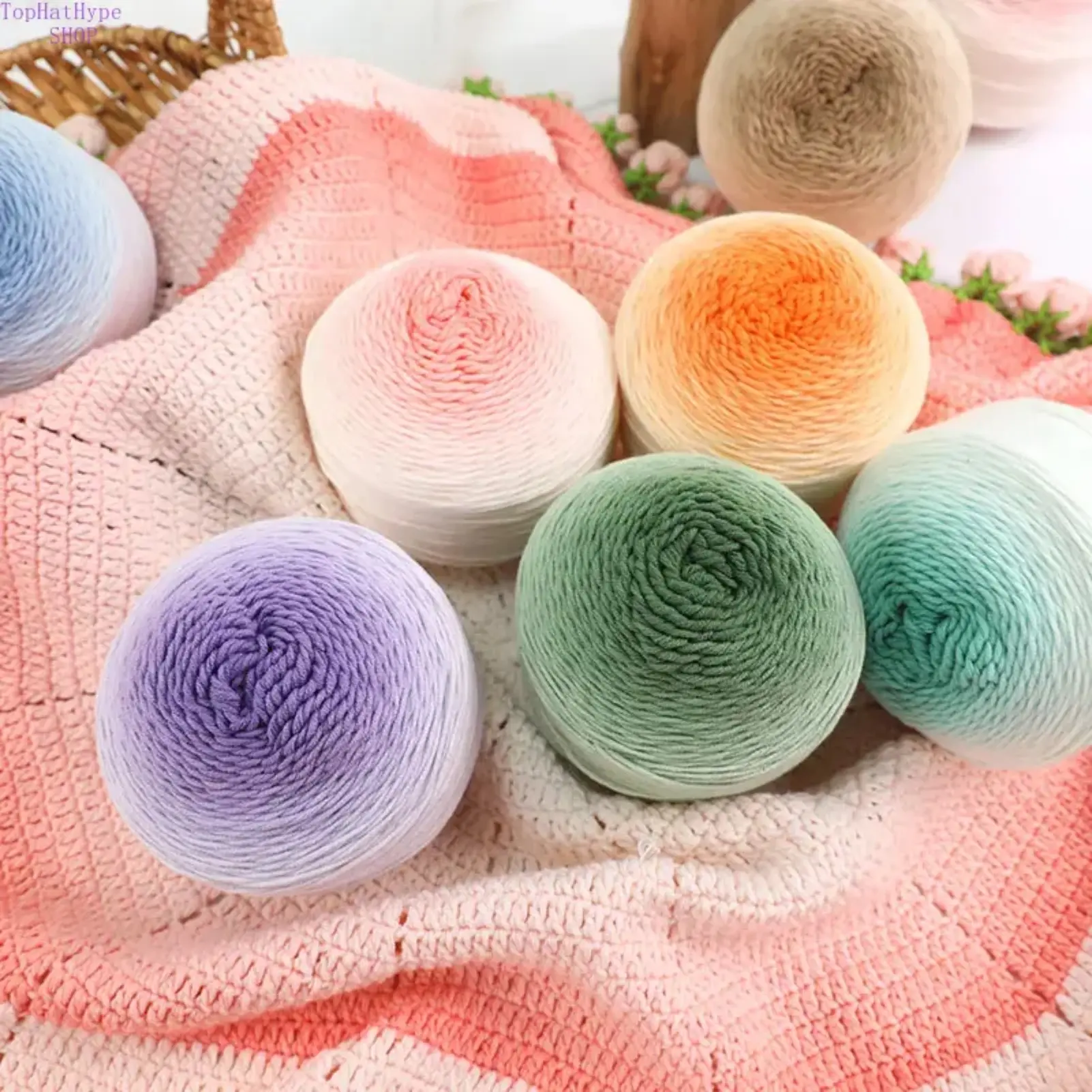 Gradient Five-Strand Wool Yarn Set, DIY Knitting Crochet Thread, Soft Craft Supplies for Scarves, Hats, Blankets, Vests, Garments, All-Season Versatile Handmade Materials for Daily DIY Projects