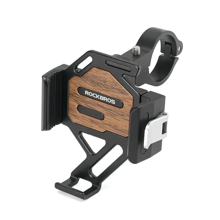 ROCKBROS Lightweight Aluminum Bike Phone Mount, Anti-Shake Motorcycle Holder with Patented Split-Lock Design, 360° Rotatable & Shock-Absorbing for 2.56-3.74" Phones, 2.56–3.74 Inches, 4.5 Oz, Compact Devices, Secure Fit, Bike Tools & Equipment, Motorcycle