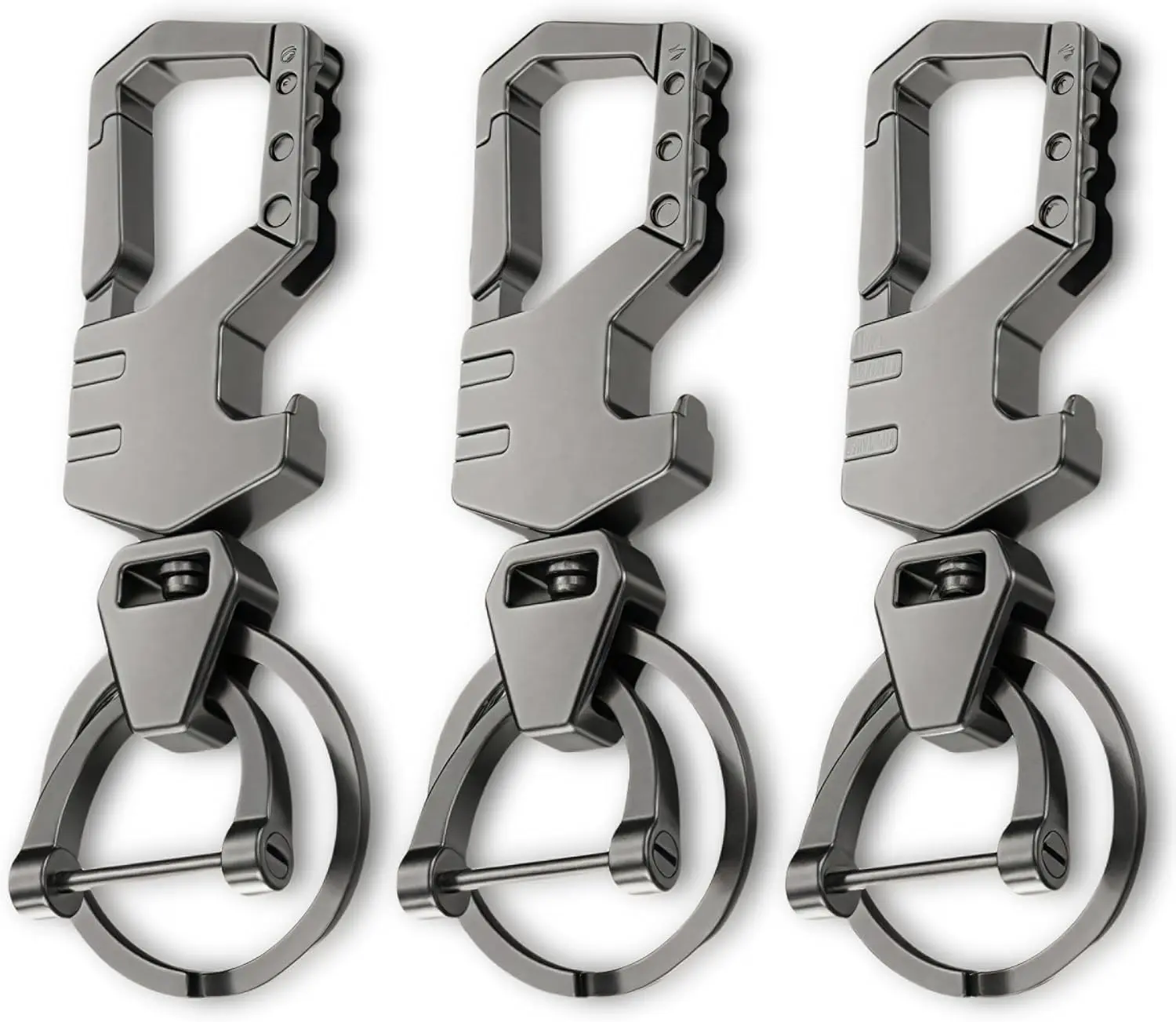 3pcs Heavy Duty Keychain Opener with 2 Keyrings Car Keychains, Multifunctional Toolbox for Men,Car Keychains