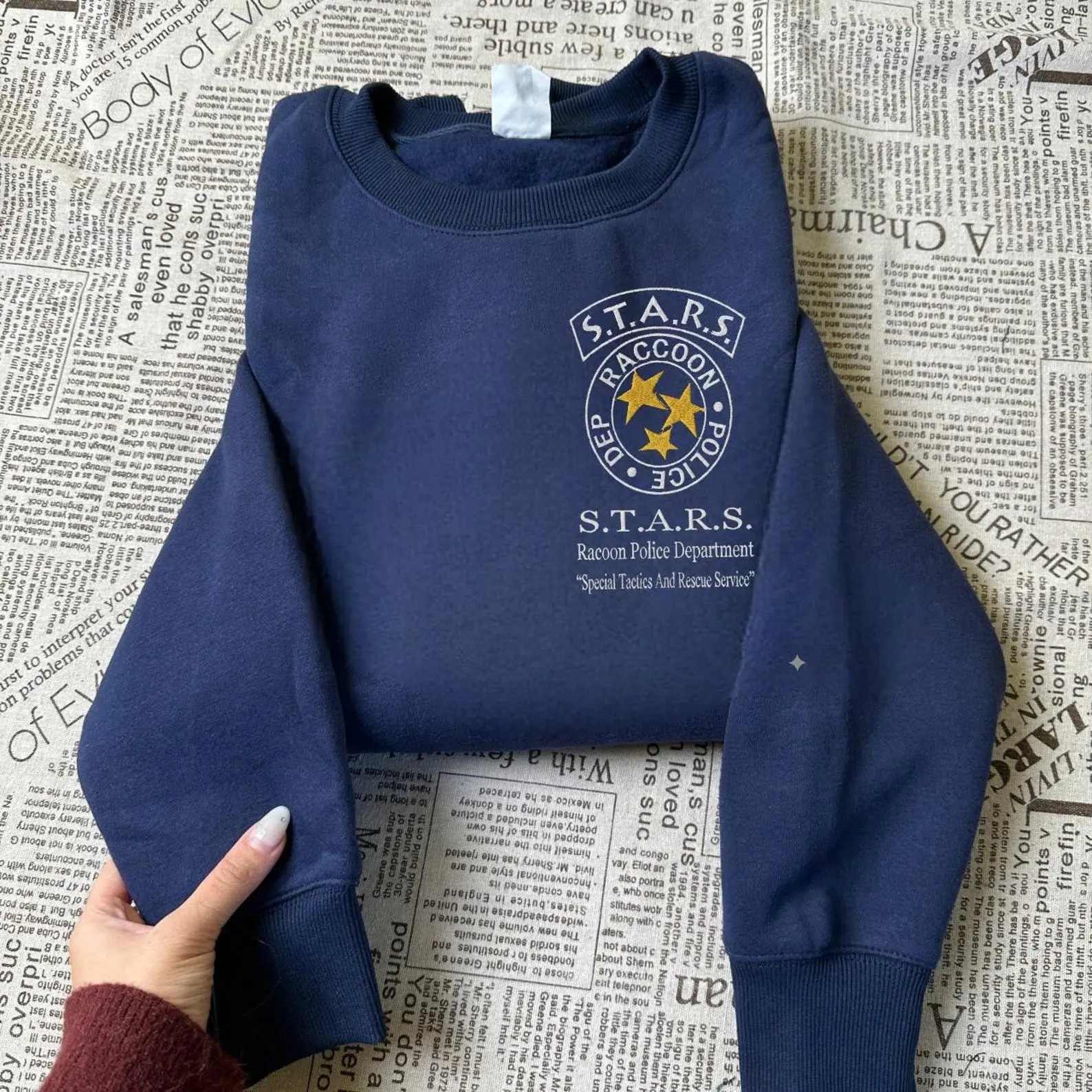 Raccoon City Resident Evil Embroidered Sweatshirt, Leon Kennedy Shirt, Horror Game Merch, Gamer Gift