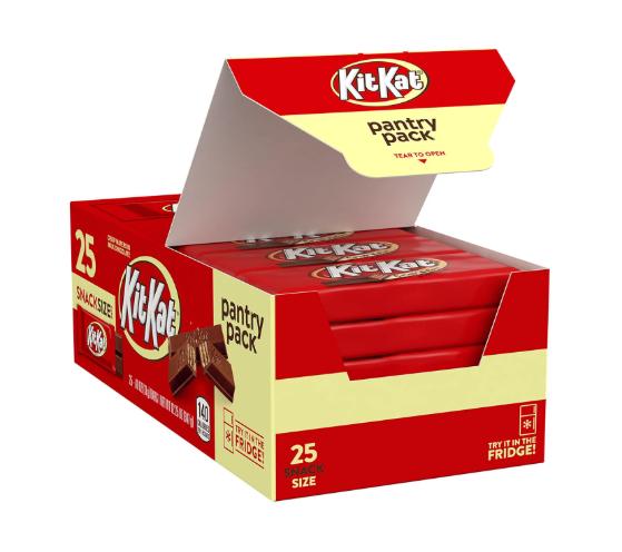 KIT KAT Milk Chocolate Wafer Snack Size, Candy Pantry Pack, 12.25 oz (25 Pieces)
