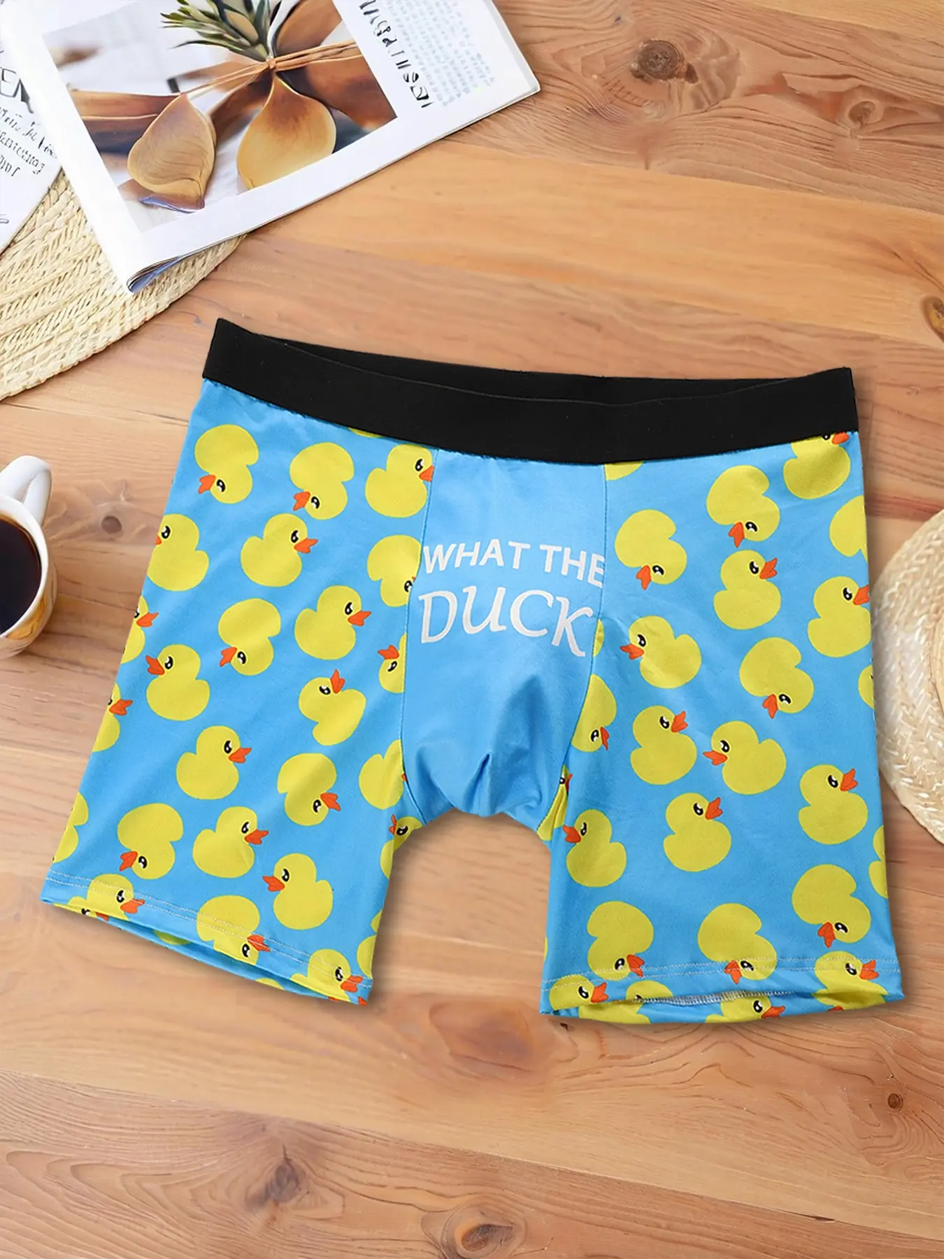 Men's Funny Long Briefs Summer Briefs What the Duck Print, Casual Fitted Underwear, All Seasons Wear, Essential Daily Clothing, Brief Short, Underwear Boxer Briefs