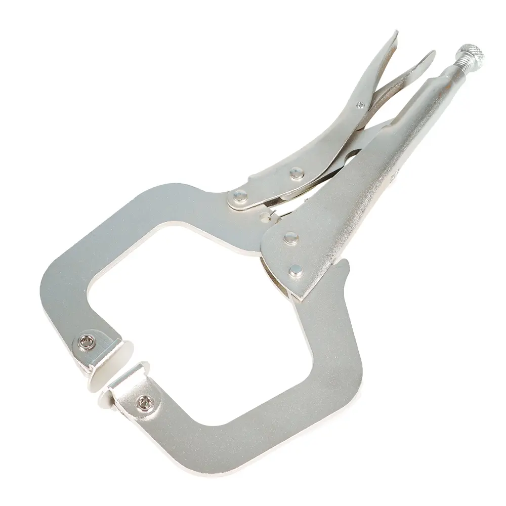 findmall Heavy Duty Locking C-Clamps (6 in, 11 in) with Swivel Pads, Secure Rotating Clamps with Adjustable Turn Screw, Hardware Tools for Shop, Cabinetry, Father's Day Gift, Secure Clamp, Home