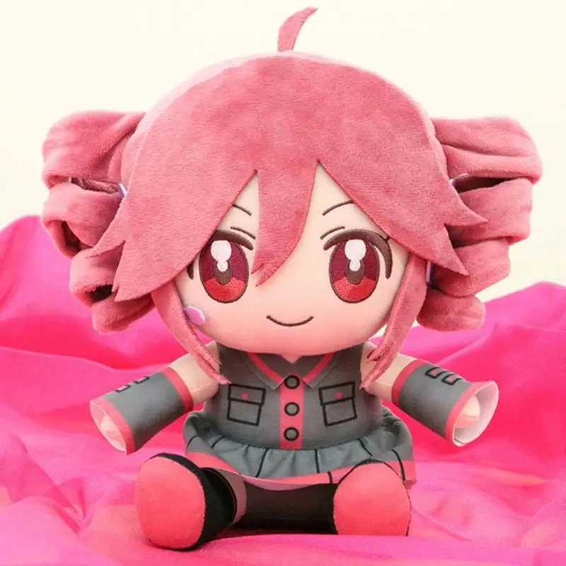 1pcs Japanese Anime Red-Haired Plush Stuffed Toy - 25cm Fluffy Look Softness Doll, Unisex Cartoon Fabric Mascot, Birthday Gift for Anime & Manga Fans, About 25Cm
