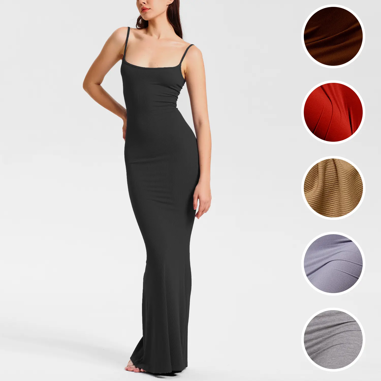 Women's Chic Bodycon Maxi Dress - Classic Solid Casual Long Dress Fashionable Sun Dress, Party Formal Womenswear & Birthday Outfits for Regular & Petite Sizes