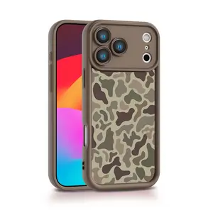 2026 Trendy Camo Pattern Phone Case Soft Matte Fundas Shockproof Cover for iPhone 17 Pro Max 16 Plus 16E SE4 15 14 13 12 Mini 11 X XS Promax Protector Gift for Men Boy Son Husband