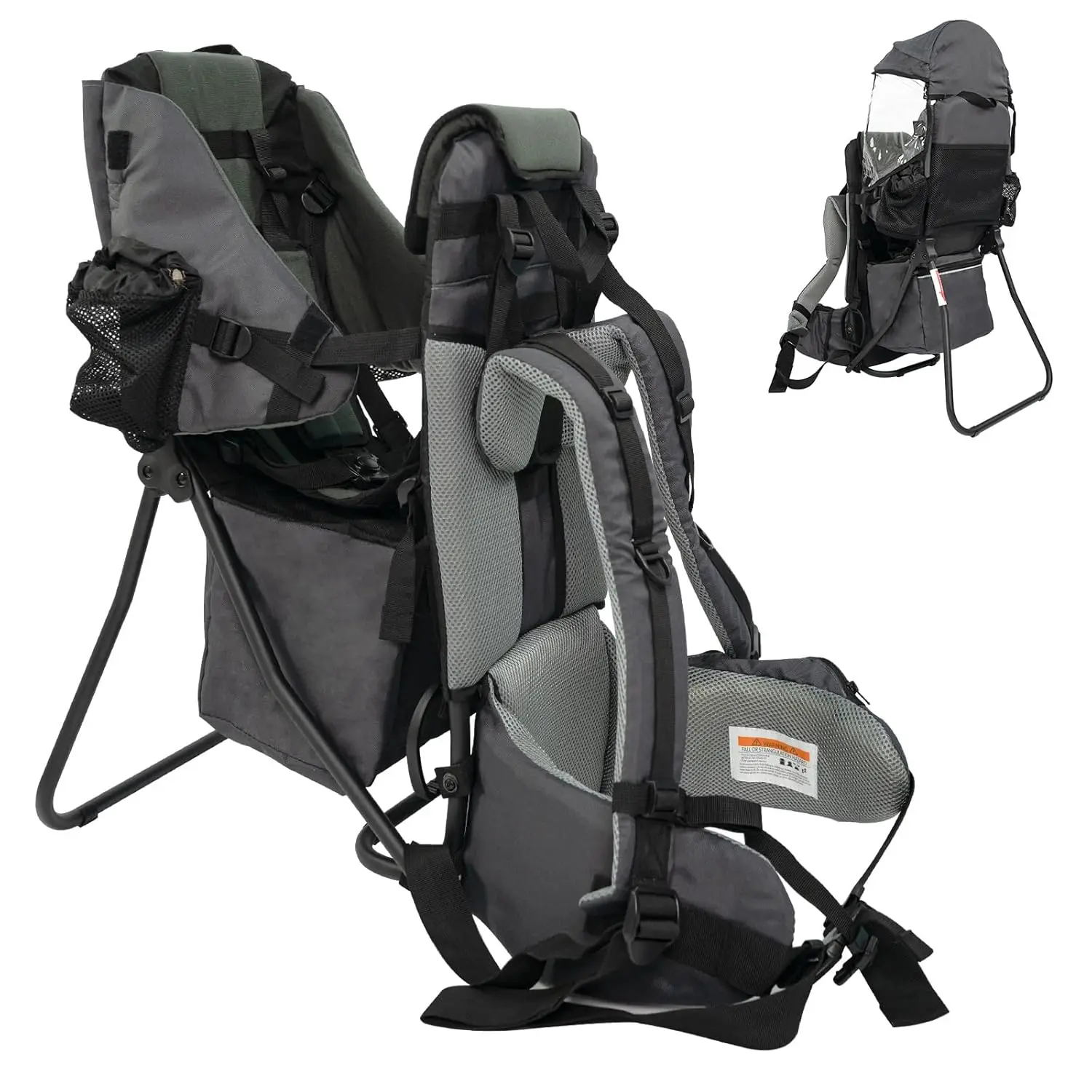 Baby Backpack Carrier with Padded Shoulder & Back Support, Toddeler Hiking Backpack Adjustable Safety Seat & Ergonomic Waist Belt, Lightweight Foldable Frame for Camping, Child Carrier Outdoor Explore
