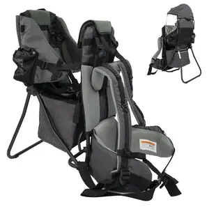 Baby Backpack Carrier with Padded Shoulder & Back Support, Toddeler Hiking Backpack Adjustable Safety Seat & Ergonomic Waist Belt, Lightweight Foldable Frame for Camping, Child Carrier Outdoor Explore