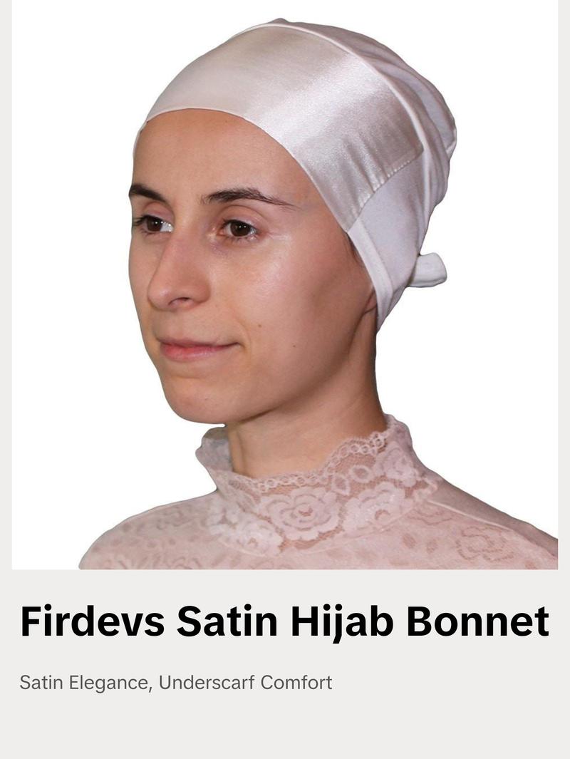 Firdevs Satin Hijab Bonnet Underscarf White