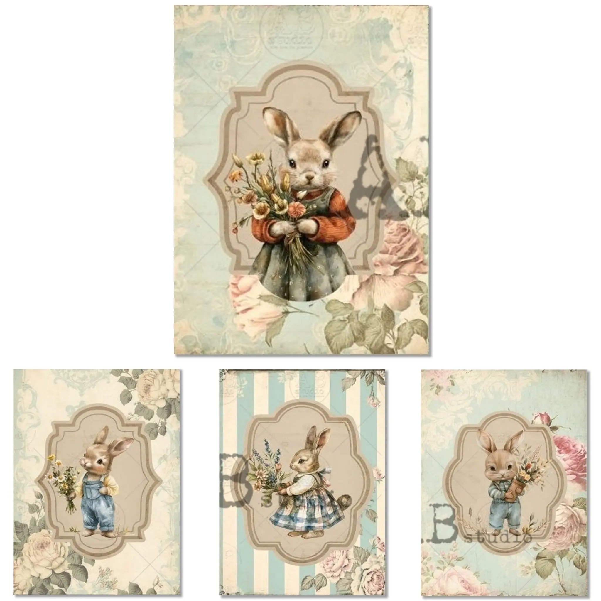 AB Studio - Country Easter Decoupage Paper (A4 Size)