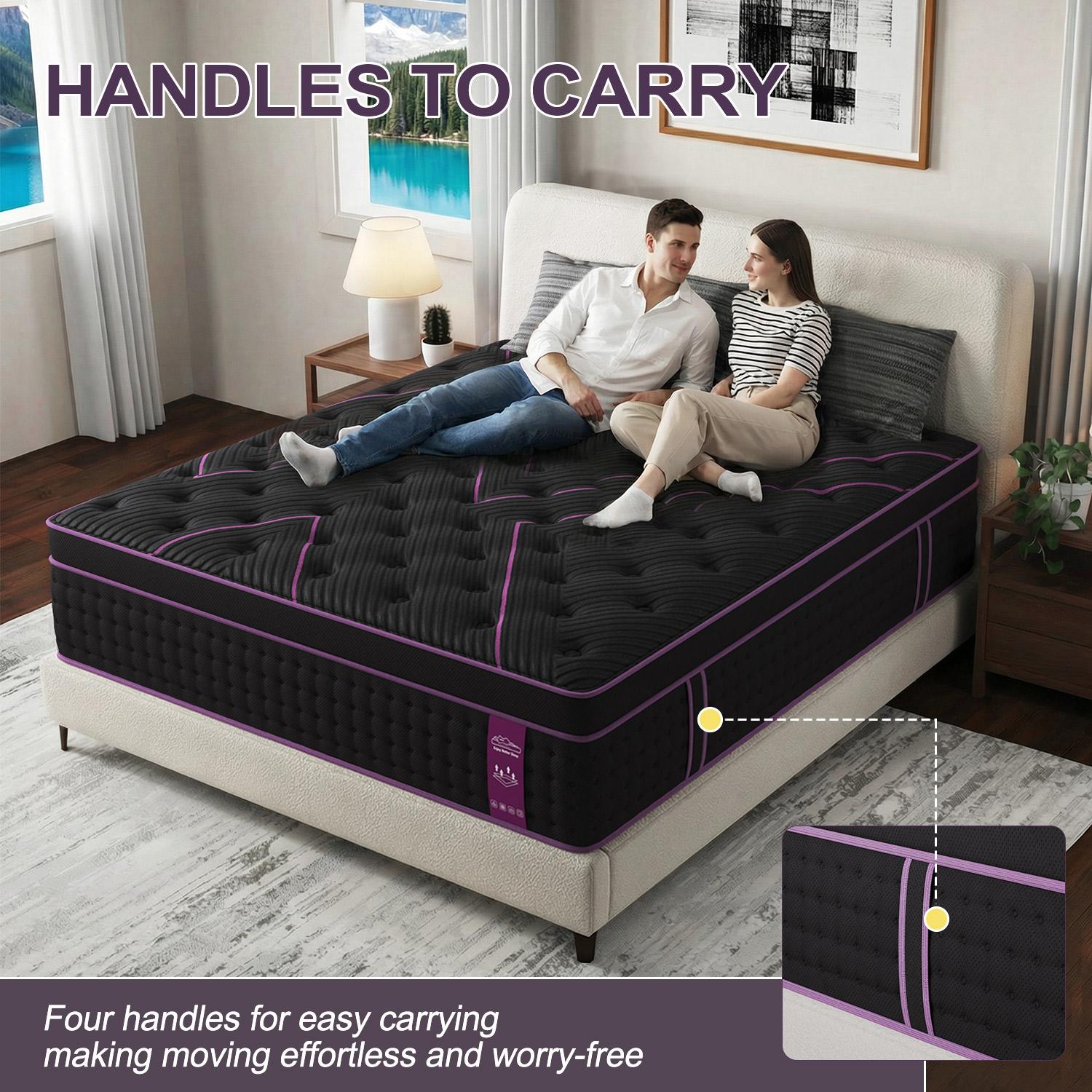 12/14 Inch Gel Memory Foam Mattress Hybrid Pocket Spring Twin Full Queen King Bed Mattress In A Box, Euro Top Medium Firm For Back & Lumbar Support, Individual Pocket Spring Bed For Motion Isolation & Fiberglass Free