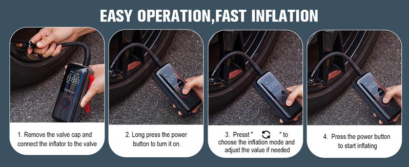 GOOLOO A6 Lite Tire Inflator Portable Air Compressor with Digital Display for Cars Bikes Balls & More