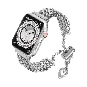 Fashion Chain Apple Watch Bands, compatible with Apple Watch 38/40/41/42/44/45/46/49mm, suitable for Apple Watch Series Ultra/SE/10/9/8/7/6/5/4/3/2/1 (only strap and not including watch and case)
