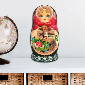 Designocracy 8115059M 12 x 9 in. Nesting Doll Christmas Outdoor Decor Large Ornaments