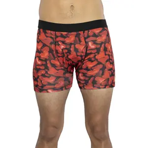 Intimo Men's Red Gel Hearts Boxer Briefs Underwear Loungewear Sleepwear