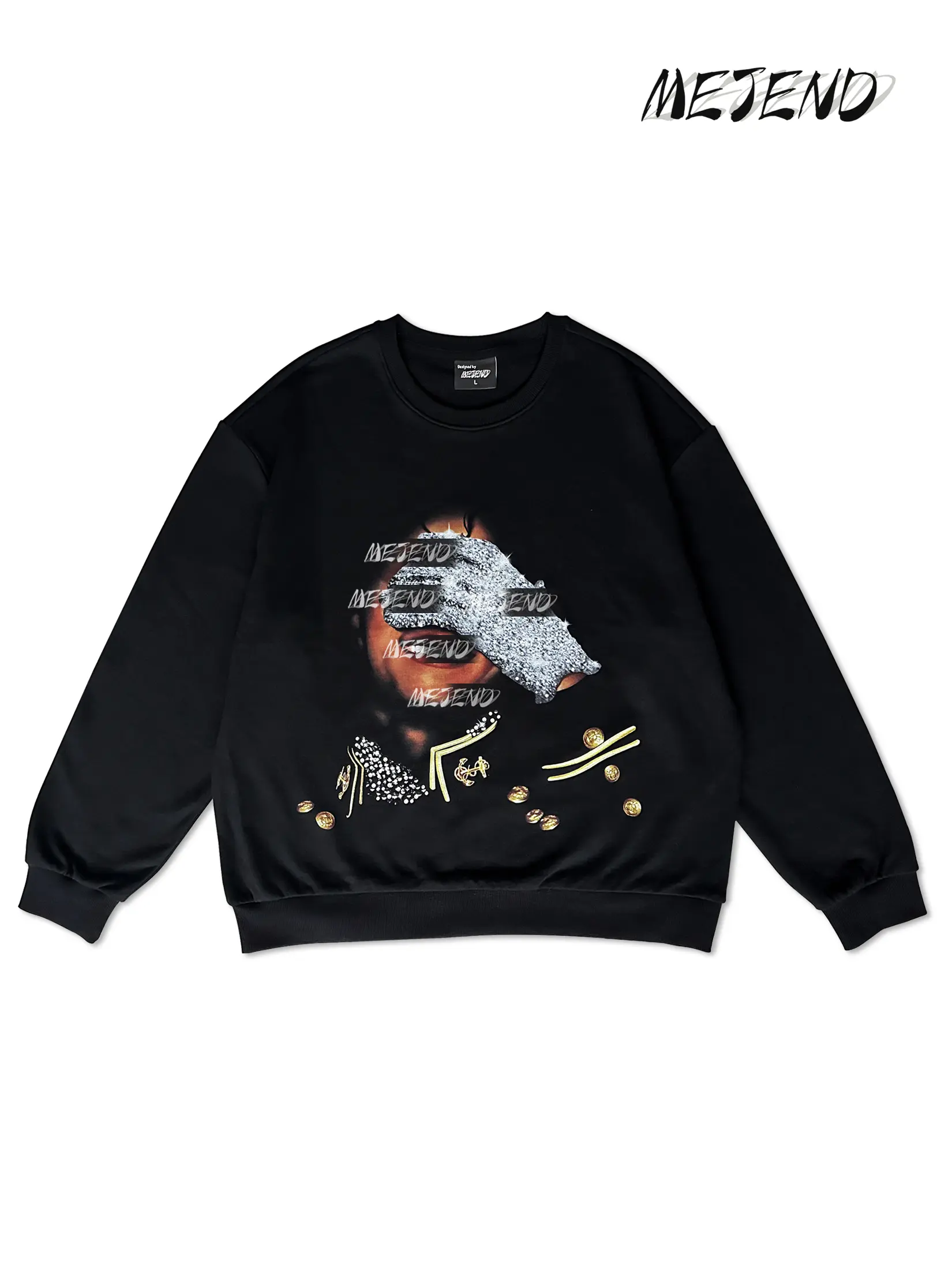 MeJend Rhinestones Graphic Tees with Diamonds, Casual Crewneck Top, Summer Streetwear Oversized MJ Rhinestone Tshirt, Comfort Womenswear Shortsleeve shirt men gifts Gamis Tropical Fathersdaygift Prints