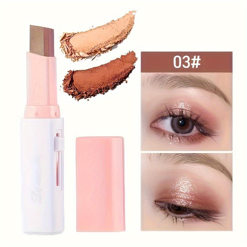 6Pcs Two Color Eyeshadow Stick Set Cosmetic PearlescentMatte Highlighter Eye Shadow Glam Natural Long LastingWaterproof Not Easy To Take Off Makeup