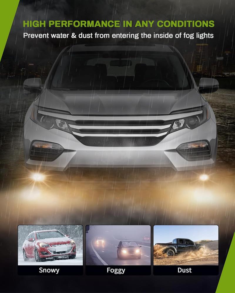 YITAMOTOR Fog Lights Compatible with 2016-2018 Pilot Fog Light Replacement, Fog Lamps with Bulb H11 12V 55W