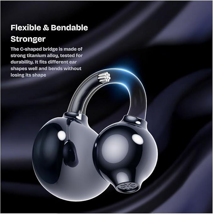 Open-Ear Ultra-Comfort Wireless Headphones Bluetooth 6.0 Earbuds IPX5 Waterproof HiFi Music Earphones with Microphone for Small Ears Sports Running Exercise Perfect for sports and running slim hook