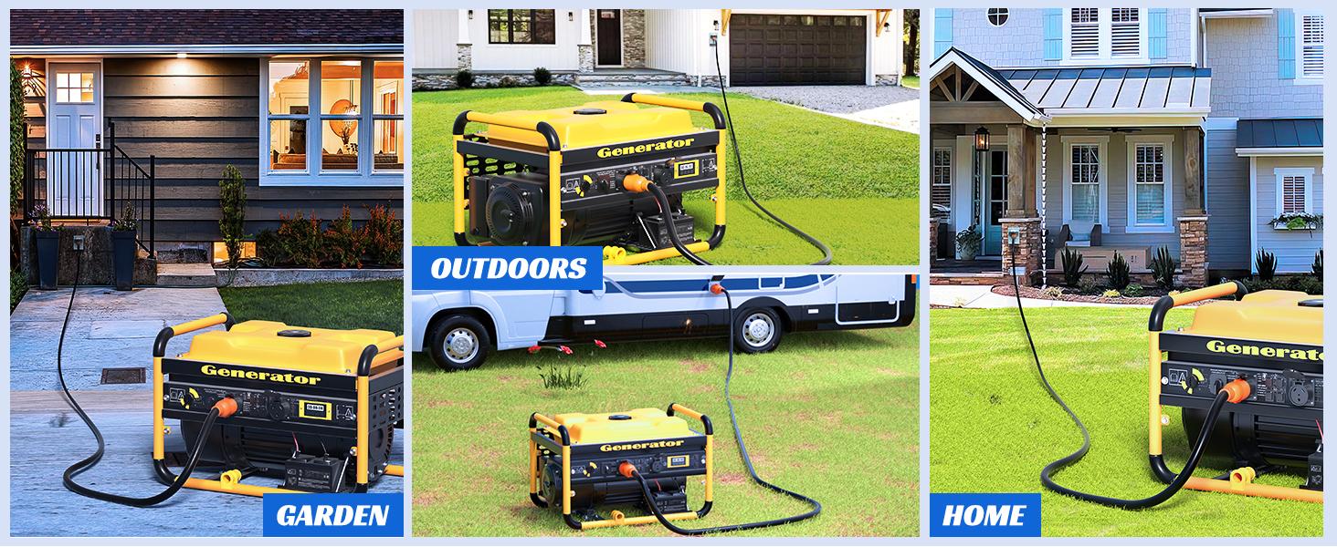 Nilight 30 Amp 25FT Generator Extension Cord 125/250V 7500 Watt Heavy Duty 10 Gauge Pure Copper STW Wire ETL Listed 4 Prong L14-30P L14-30R Cable for RV Camper Outdoor Use