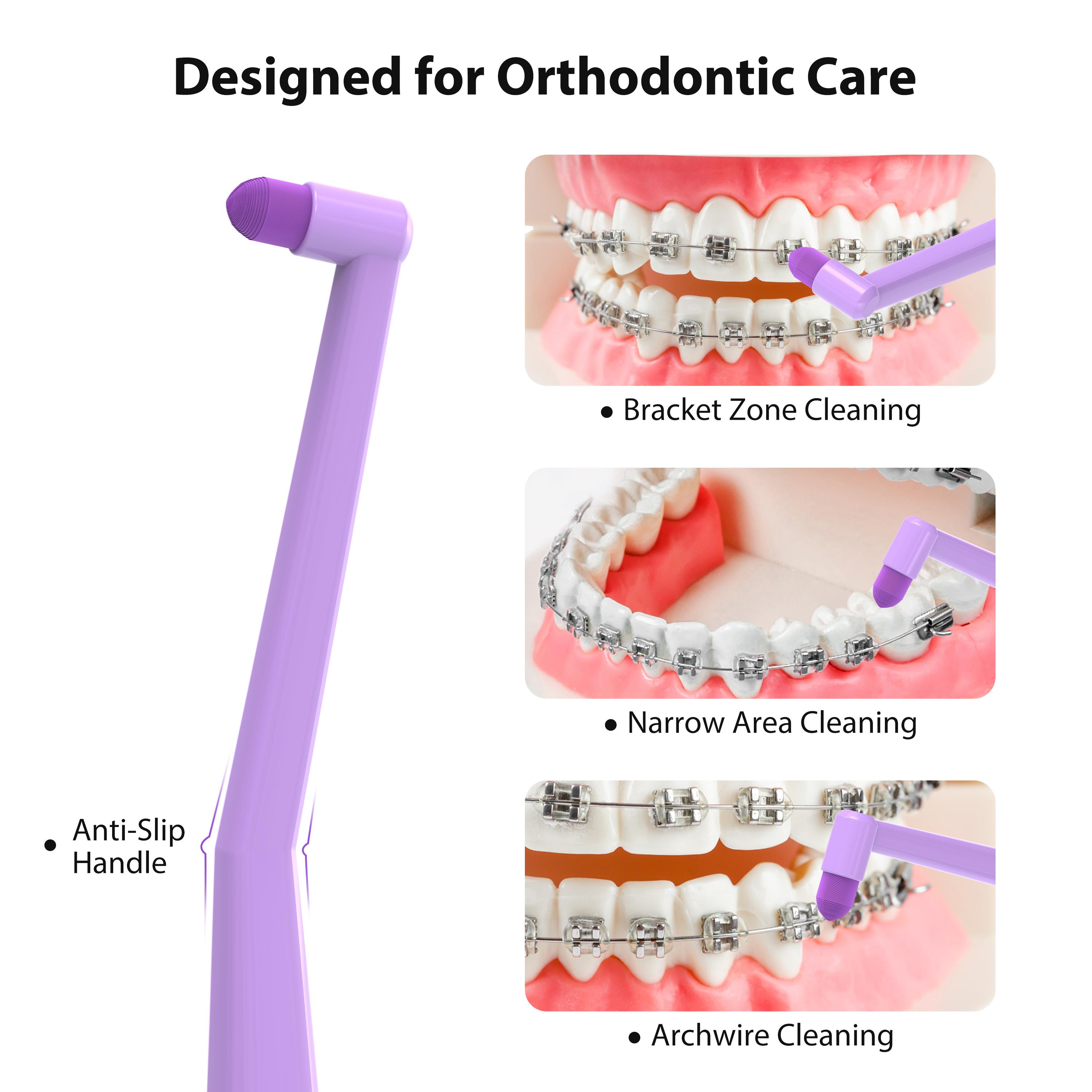 CEELIKE End Tuft Toothbrush - Soft Fine Bristles | Braces-Specific Design, Precise Cleaning for Hard-to-Reach Spots, Teeth & Gums Care