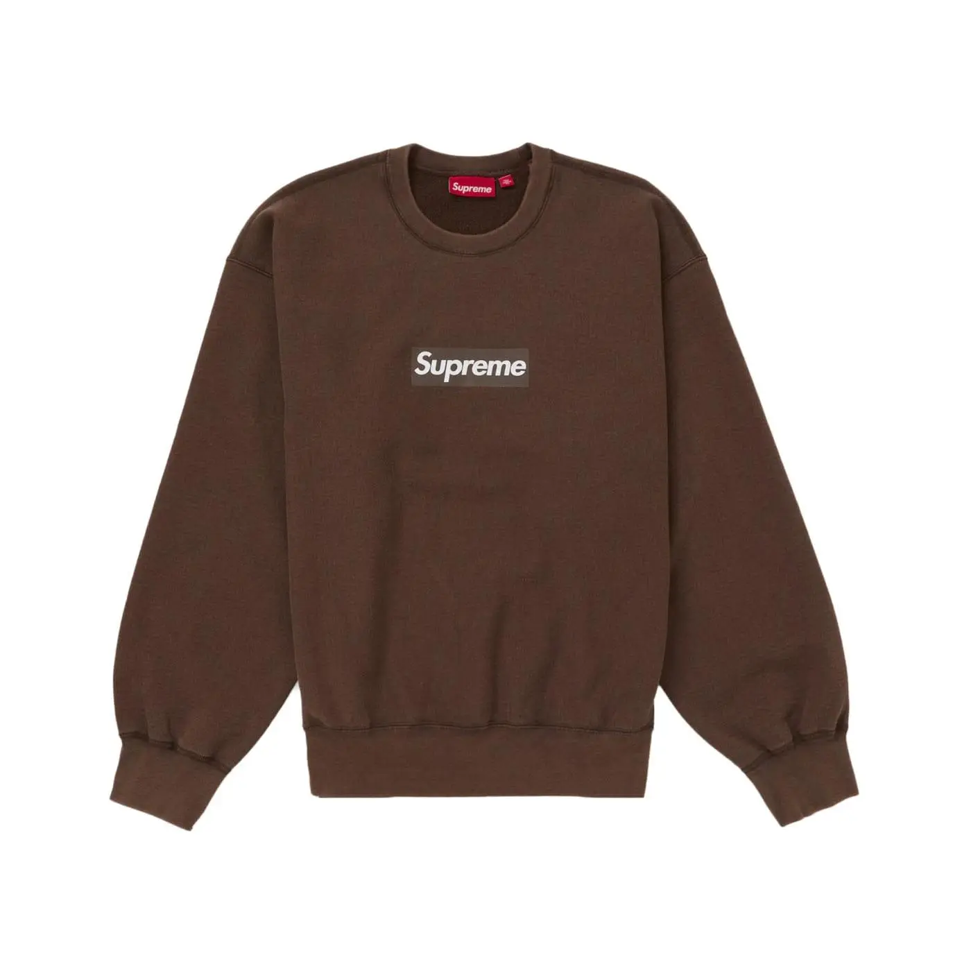 Supreme Washed Box Logo Crewneck Brown