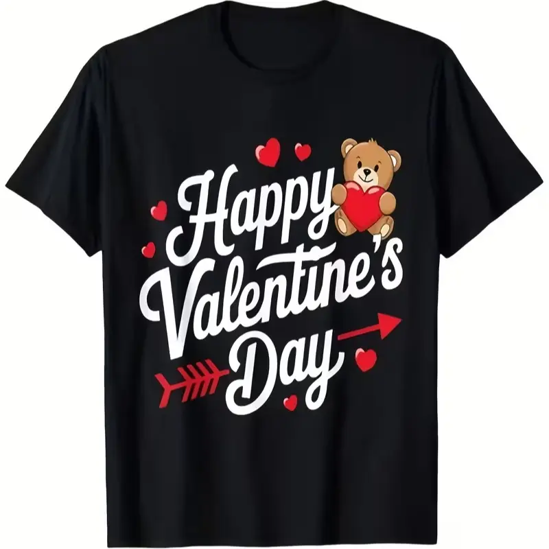 Happy Valentines Day Shirts Women Teddy Bear Cute Valentine T-Shirt, Suitable fo