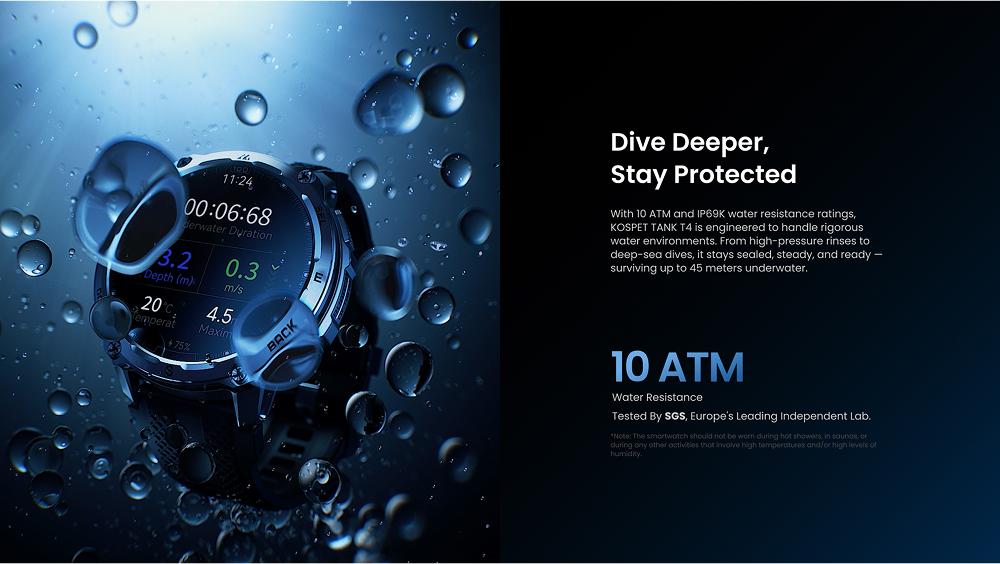 KOSPET TANK T4 Smartwatch with 14-Day Battery Life 1.43AMOLED Display 50M Waterproof Full-Metal Body AI Assistant for Android iOS Fitness Tracker Running Watch GPS Waterproof Smartwatch Wearable Monitor Auto, Durable Stainless Steel, New Year Pick