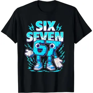 Six Seven 67 Cartoon Character T-Shirt | Retro Video Game Style Tee