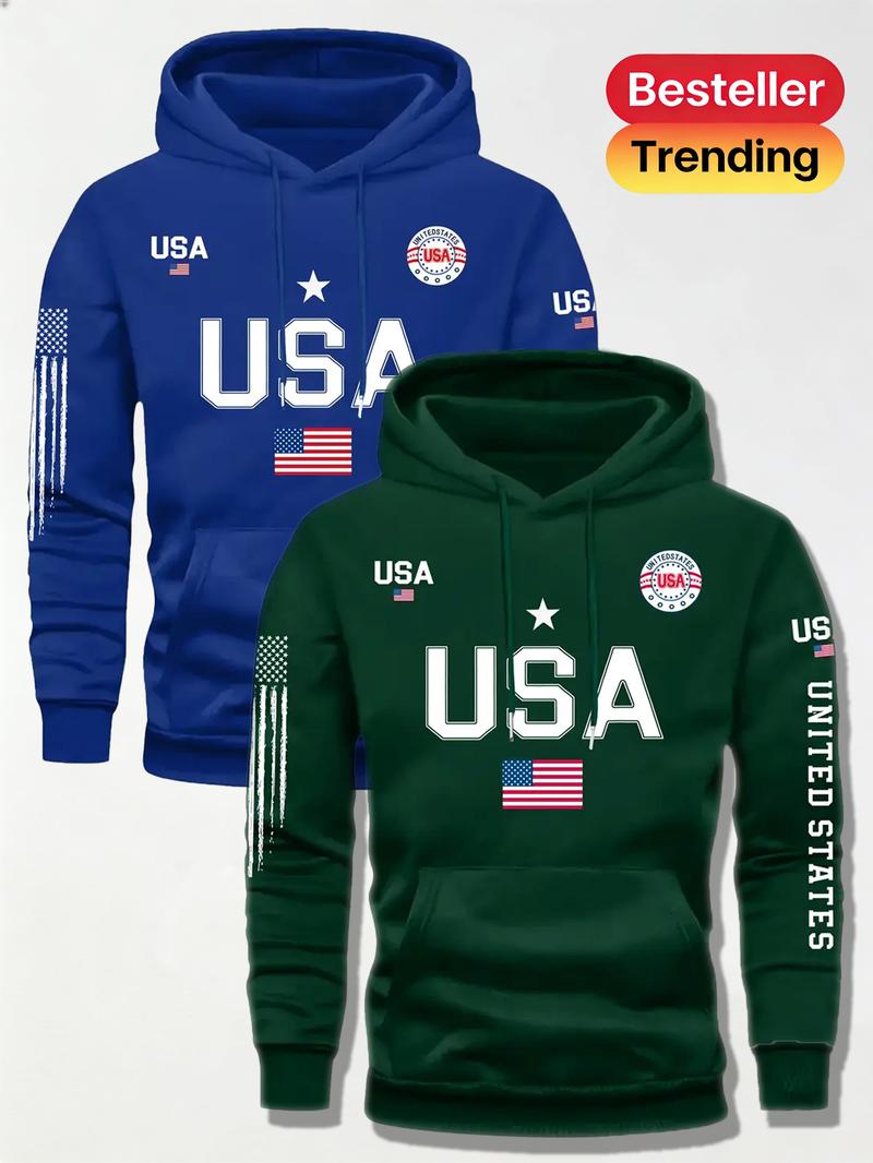 2PCS Men's Fashion American Street Letter Printed Drawstring Hoodie for Autumn and Winter Warm Sports, 2029 Spring Autumn/Winter Valentine's Day Gift Suitable for Students and Couples Autumn/Winter Fashion Hoodie