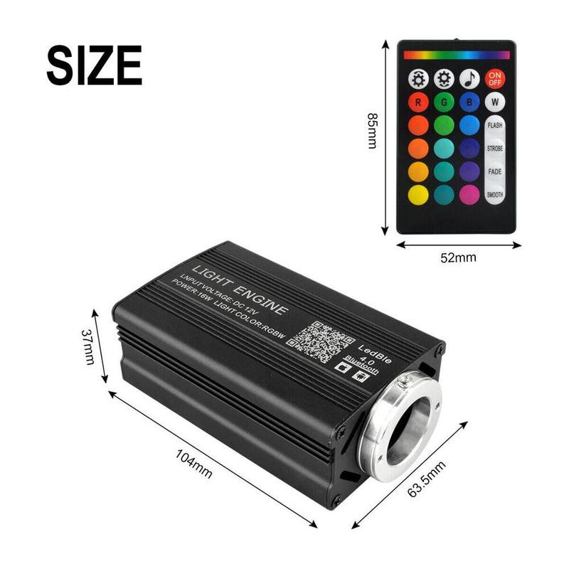 1000/500pcs Deluxe Meteor Shower Lighting Kit Fiber Optic Star Ceiling for Car Home with APP & 24 Key Remote Control RGBW LED Twinkle Music Mode