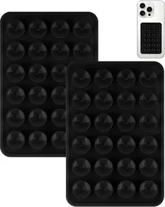 2 Pack Silicone Suction Phone Case Mount, Silicon Adhesive Smartphones Stand Sticky, Non Slip Suction Cup, Hands-Free Phone Accessories Holder for Selfies and Videos