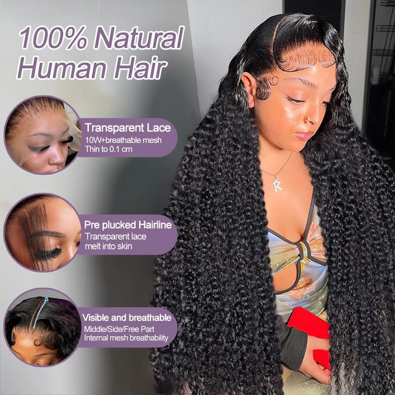 [Bling Hair ]  13x4 13x6 Deep Wave HD Lace Front Wig Human Hair 180% density Transparent Lace Frontal Wigs For Women Real Hair Wigs PrePlucked Lace Front Wig