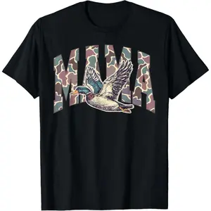 100% cotton Mallard Duck Hunting Mama Retro Camouflage Daddy Mothers Day T-Shirt,Unisex Crewneck T-shirt for Men And Women