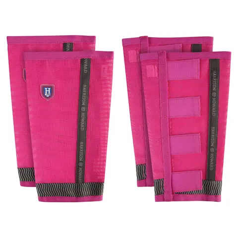 Harrison Howard Equestrian Loose-Fit Fly Boots (Set of 4) - UV-Block Mesh Leggins with UV Protection, Reflective Strips, Breathable Fine Mesh, Easy Movement, S/M/L Sizes, Equestrian Sports & Outdoor Equipment