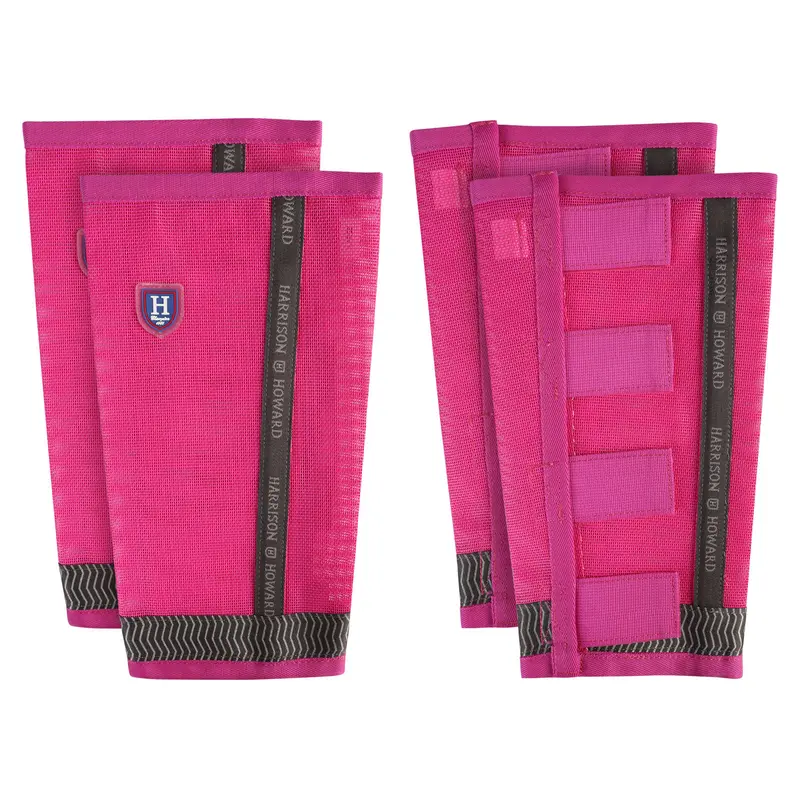 Harrison Howard Equestrian Loose-Fit Fly Boots (Set of 4) - UV-Block Mesh Leggins with UV Protection, Reflective Strips, Breathable Fine Mesh, Easy Movement, S/M/L Sizes, Equestrian Sports & Outdoor Equipment