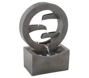 Round Cascade Fountain- 4 Tier with LED Lights