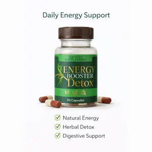 Energy Booster Detox Daily Energy & Wellness Support Herbal Dietary Supplement 30 Capsules for Optimal Health Edible
