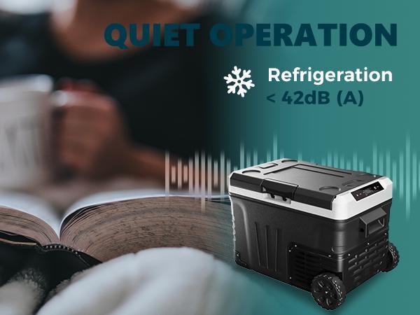 EUHOMY【2025】 12 Volt Refrigerator, 37/53Quart(35L/50L) Car Fridge Freezer 12V/24V DC 110-240V AC,Truck, Boat. 12V Portable Refrigerator -4℉~68℉, Large Zone Electric Cooler with Wheels & 2 Baskets for RV, Travel,